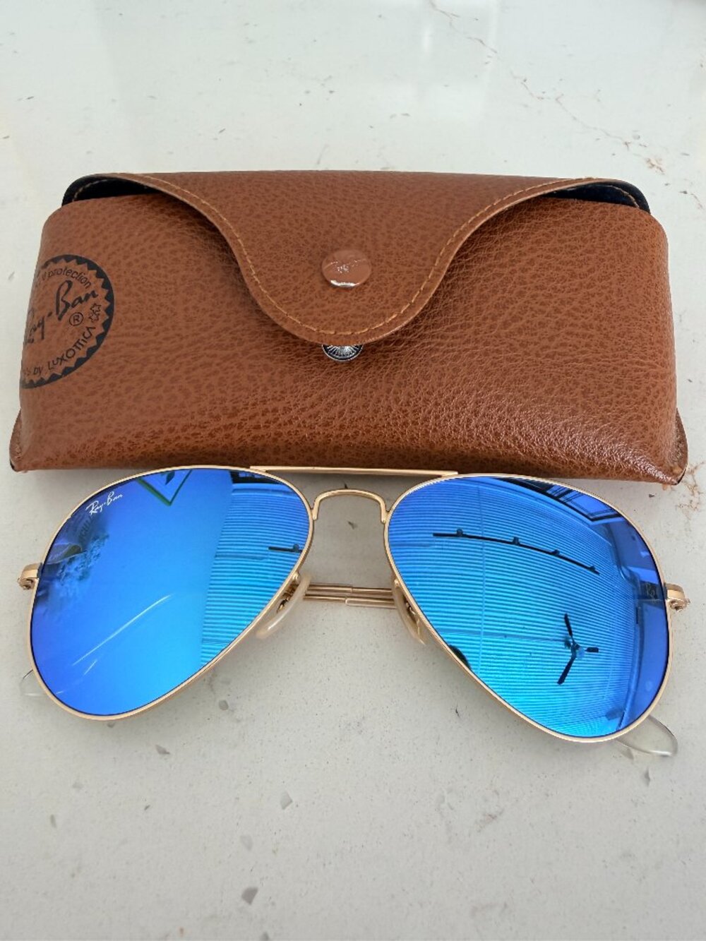 Ray-Ban Aviator Flash Sunglasses RB3025 112/4L 58-14 Blue Flash